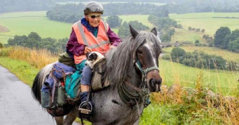 80-Year-Old And Her Disabled Jack Russel Take An Annual 600 Mile Trek Via Horseback
