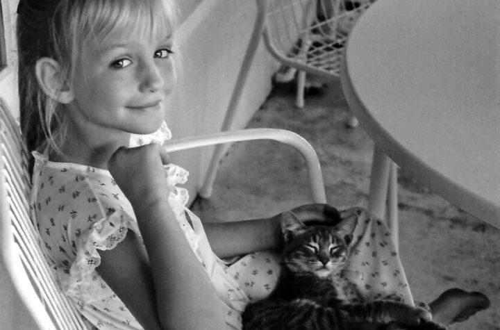 Jen Reeder and her childhood cat Fluff